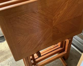 Vintage Folding TV Tray Table Set