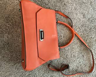 Luana Ferracuti Orange Leather Satchel Handbag