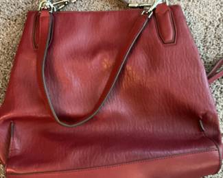 Calvin Klein Red Leather Shoulder Bag