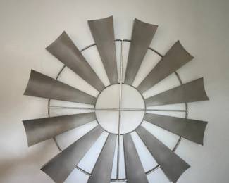 Metal Windmill Wall Clock
