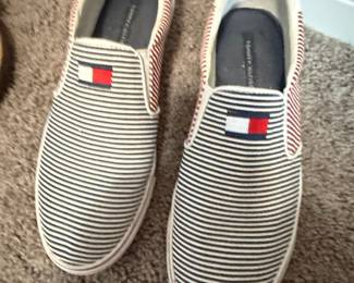 Tommy Hilfiger Striped Canvas Slip-On Sneakers