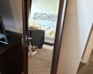 Tall Dark Wood Framed Mirror