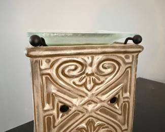 Decorative Ceramic Wax Melt Warmer with Glass Dish