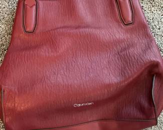 Calvin Klein Red Leather Shoulder Bag