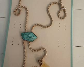 LovitaCo. Geometric Turquoise and Citrine Crystal Necklace