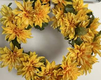 Yellow Dahlia Floral Wreath