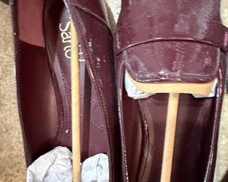 Franco Sarto Burgundy Patent Leather Loafers