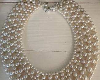 RBG Faux Pearl Collar Necklace