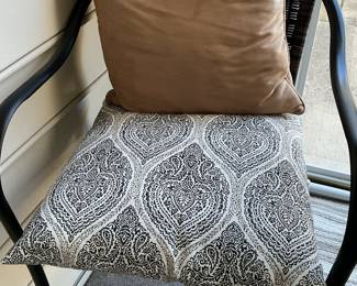 Woven Wicker Armchairs with Cushions