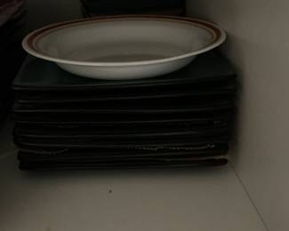 Halloween Themed Ceramic Bowl and Assorted Plates