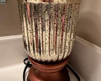 Mercury Glass Electric Candle Warmer with Copper Accents