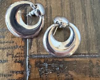 Sterling Silver Chunky Hoop Earrings