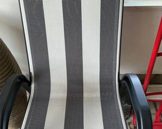 Laila Ali Black & White Striped Sling Patio Chair