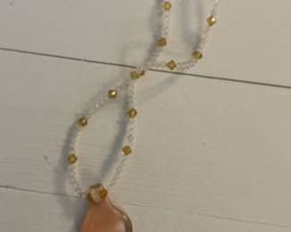 Lucite Teardrop Pendant Necklace
