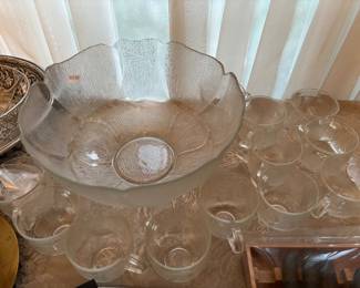 PUNCH BOWL AND CUPS