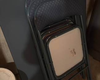 FOLDING CHAIRS AND TABLE