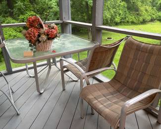 PATIO TABLE AND 6 CHAIRS