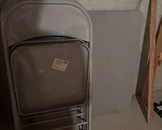 FOLDING CHAIRS AND TABLE