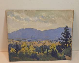 Asheville NC Watercolor On Board 1920