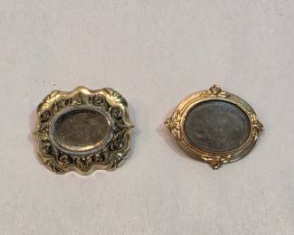 Pair Of Hair Locket Brooches