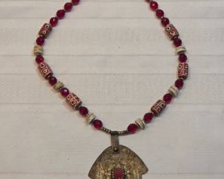 Antique Khamza Pendant And Necklace