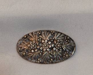 Sterling Silver Flowers Brooch