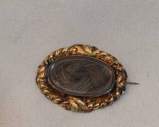 Antique Hair Locket Brooch