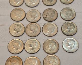 Kennedy Silver Clad Half Dollars Lot Of 19