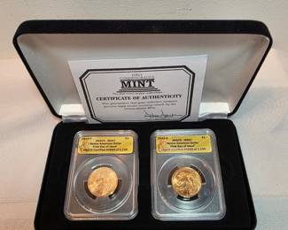 Native American Dollar First Day Issues Graded Coins