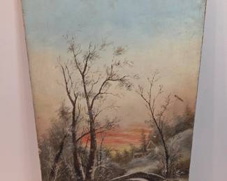 Oil Painting On Canvas Returning Hom From A Day In The Field