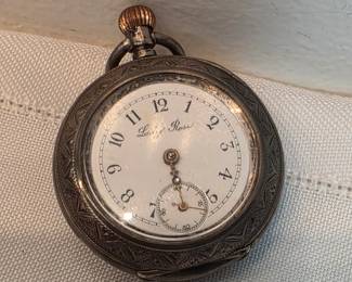 Lady Rose 900 Silver Pocket Watch