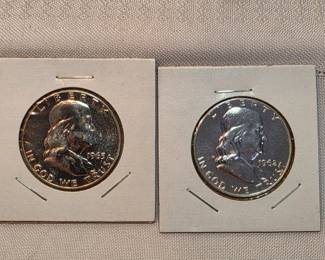 Pair Of Franklin Half Dollars