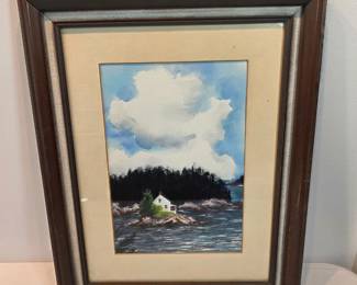 Framed Watercolor Signed Mary Leonard