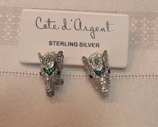 Sterling Silver Elephant Earrings