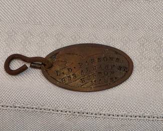 Antique Luggage Tag For LD Parson Boston MA