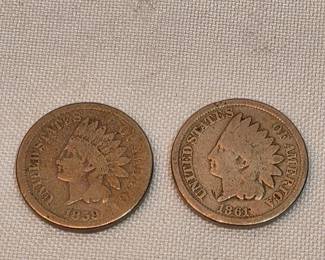 Pair Of Indian Head Pennies