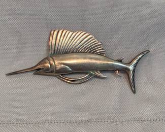 Vikingcraft Sterling Silver Swordfish Brooch