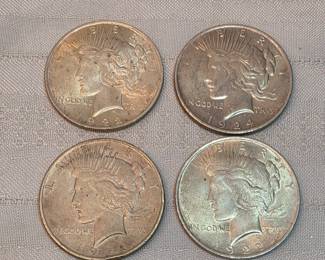 4 Peace Dollars Lot