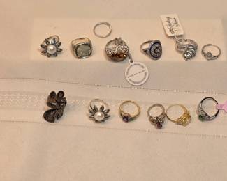 Sterling Rings Lot Asst Sizes