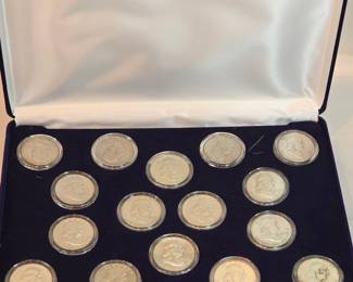 Franklin Half Dollars Lot Of 16 In Case 1948 Thru 196