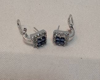 14k Gold Earrings With Diamonds And Sapphires