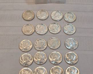 Lot Of 20 Kennedy Half Dollars 1964