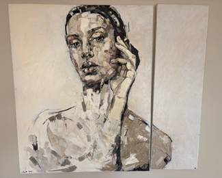 Anna Bocek - Sunny Morning IV - 2 Canvases Approx Total Dimensions - 39 3/8 inches high x 43 1/4 inches width - item 12