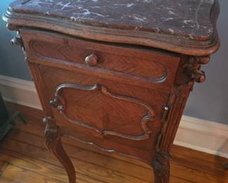 several French Provincial pieces with marble tops