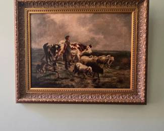 Large bucolic landscape on canvas