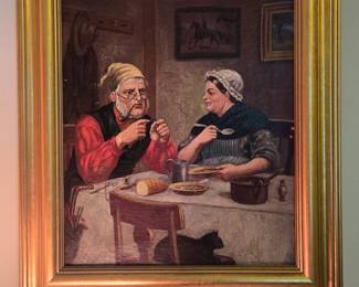 several domestic genre paintings