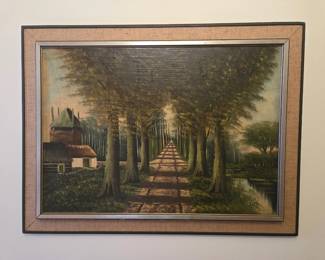 large painting on board