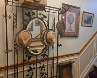 Arts & Crafts wrought iron hall tree