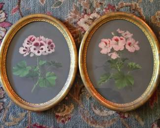pair of 1840s gouche florals