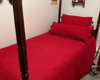 nice dressers, chairs, 4 poster twin bed and a brass trundle bed